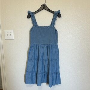J. Crew Factory Chambray Smocked Casual Dress